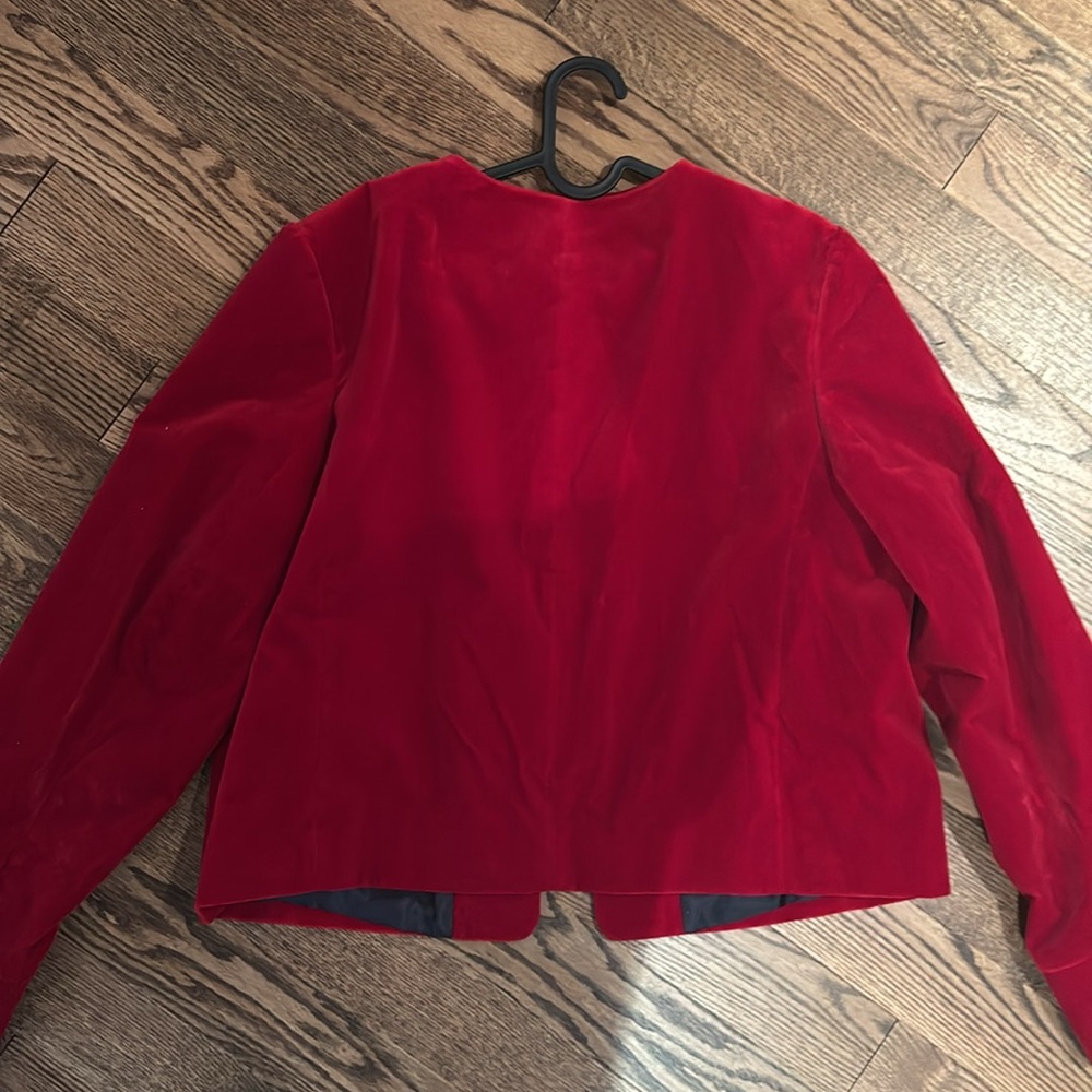 Sezane Red Marlys Button-Front Jacket - Picture 10 of 13